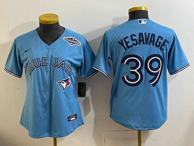 Women 2025 Nike Toronto Blue Jays #39 Yesavage Light Blue Game MLB Jersey 02->women mlb jersey->Women Jersey